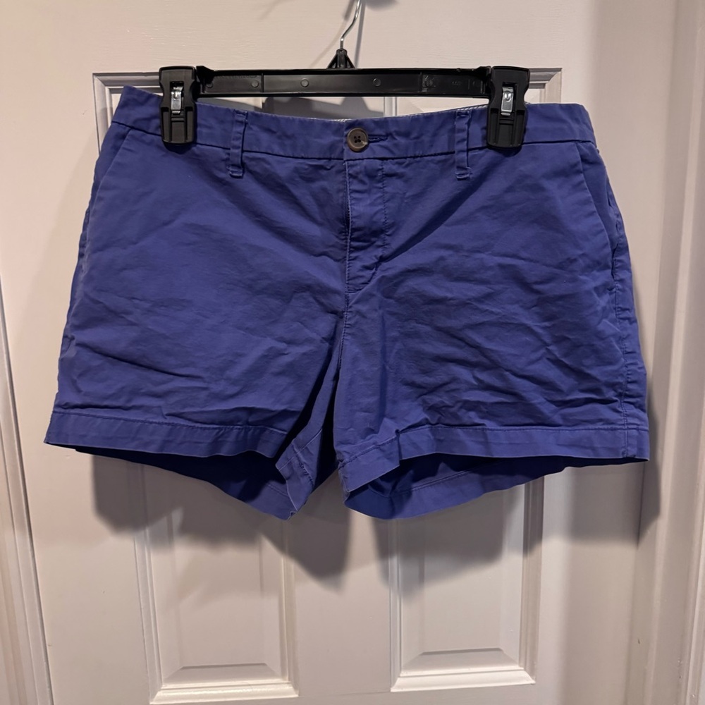 Women's Classic Mid-Rise Blue Cotton Shorts